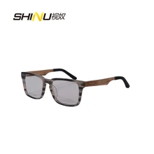 Квадратная ацетатная оправа с деревянными ножками, диоптрийные очки, прогрессивные Мультифокальные линзы, очки для чтения, могут видеть близкие& Far Leesbril