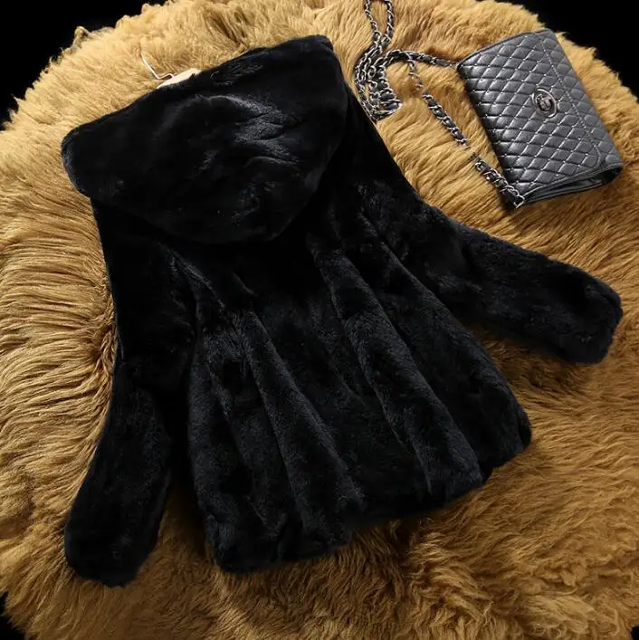 Зимняя одежда для женщин, роскошная брендовая шуба из кроличьего меха ...