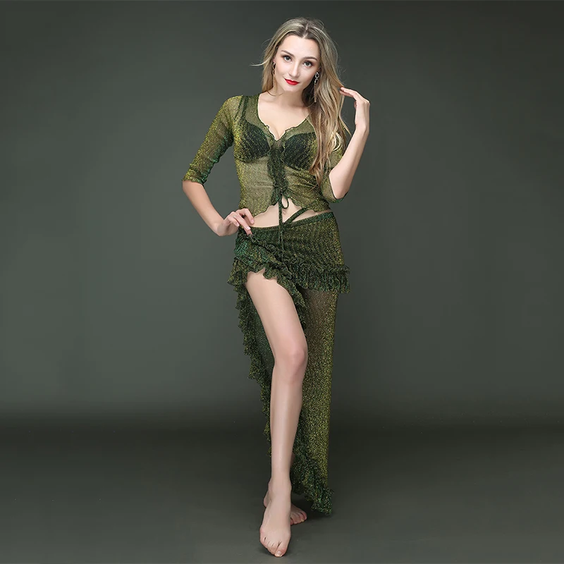 

Fashion Belly Dance Costume Women Purfle Yarn Bellydance Costumes Set Gypsy Dancing Outfits Bollywood Clothes Exotic Wear DC1714