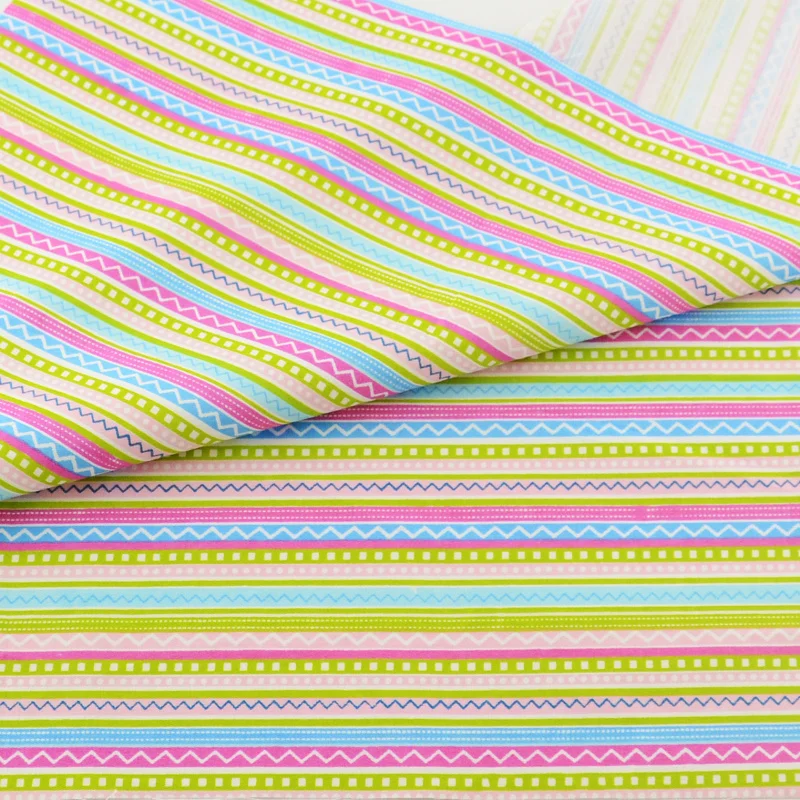 Cute Stripe Bavlněné tkaniny Domácí textil Decor Povlečení Oblečení prošívání Patchwork Scrapbooking Doll Sewing Cloth Teramila tkaniny  t