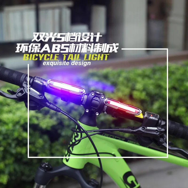 Clearance USB Rechargeable Front Rear Bicycle Light Lithium Battery LED Bike Taillight Cycling Helmet Light Lamp Mount Bicycle Accessories 3