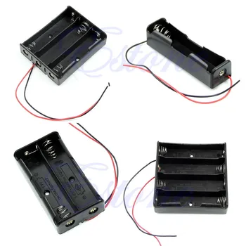 

Rechargeable Case Plastic Storage Box Holder F Battery 18650 With 6" Wire Leads