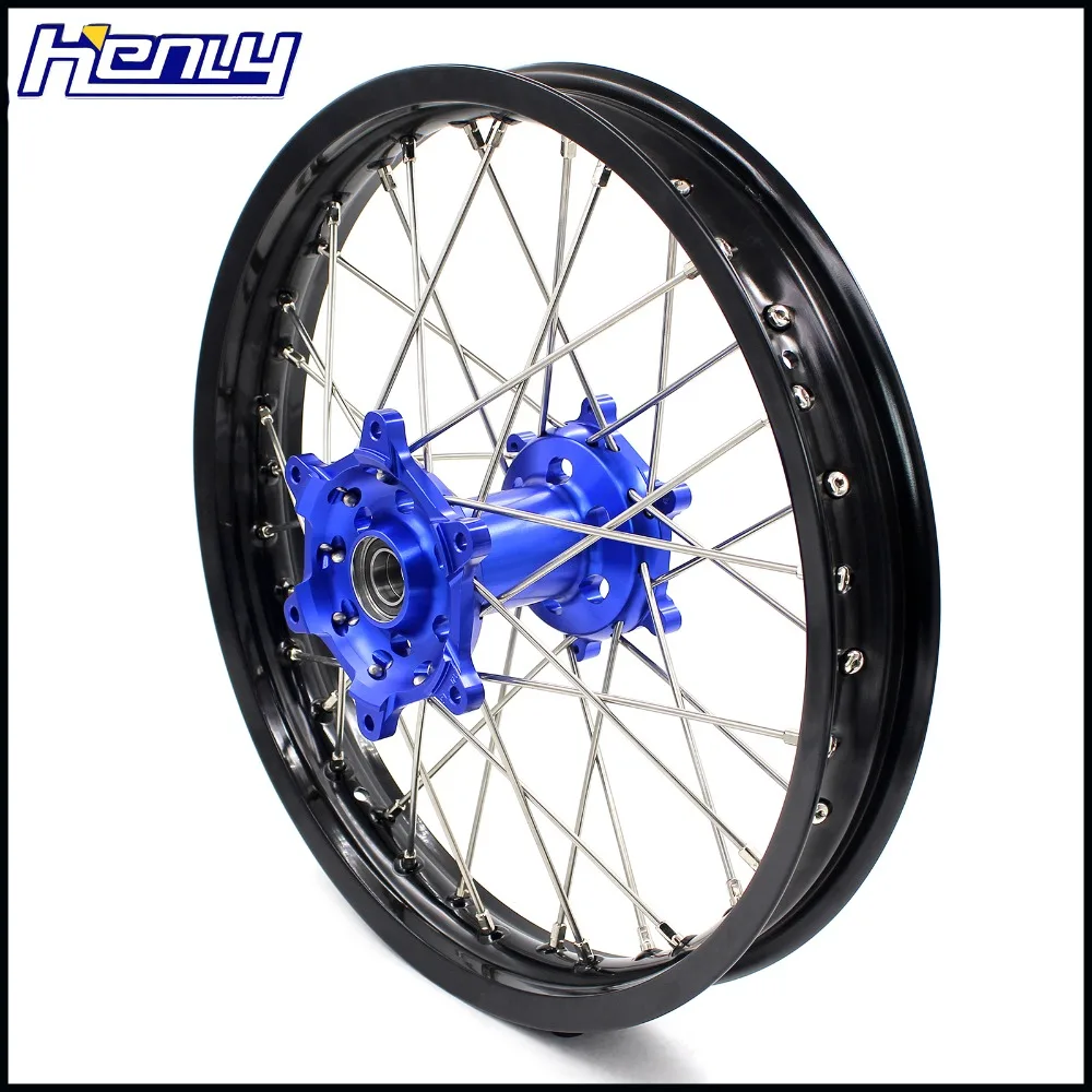 21/1" мотоциклетные обода эндуро мотоциклетные колеса Набор для YAMAHA YZ125/250 1999- YZ250F 2001-2008 YZ450F 2003-08 задние синие ступицы