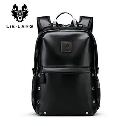 Классные мужские рюкзаки человек рюкзак 14 дюймов Сумка для ноутбука студент ранцы мужской путешествия кожаный рюкзак сумки черный bagpack