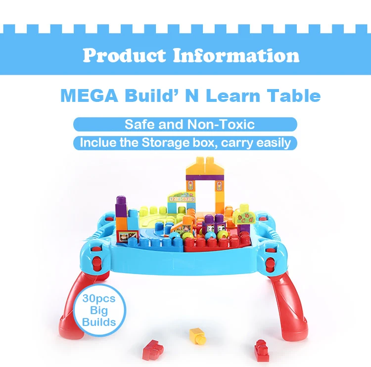 Mega Bloks классическая игрушка для сборки и обучения стола CNM42 стол D'Apprentissage Et De conконструкция детский строительный стол игрушка Рождество