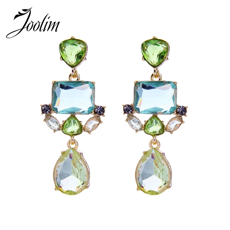 

Joolim Jewelry Chill Green Crystal Drop Earring Statement Earring For Spring Summer Party Jewelry