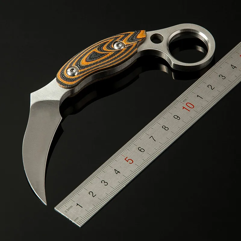 

BROWN color Karambit knife handmade hunting knives Fighting Claw Knife tactical survival camping tool with Leather Sheath