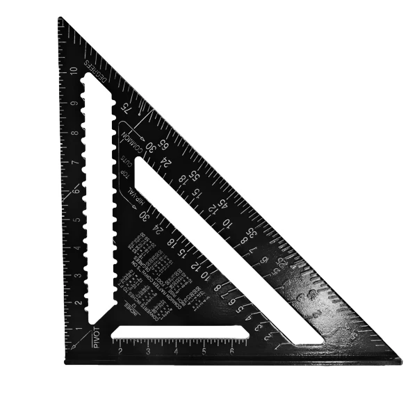 

Black 300mm Aluminum Alloy Speed Square Rafter Triangle Angle Square Layout Guide Woodworking Tool