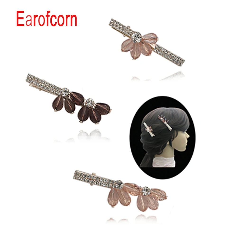 

Earofcorn Shiny Exquisite Crystal Rhinestone Hairpins Hair Clips Jewelry Accessories Birthday Party Gifts