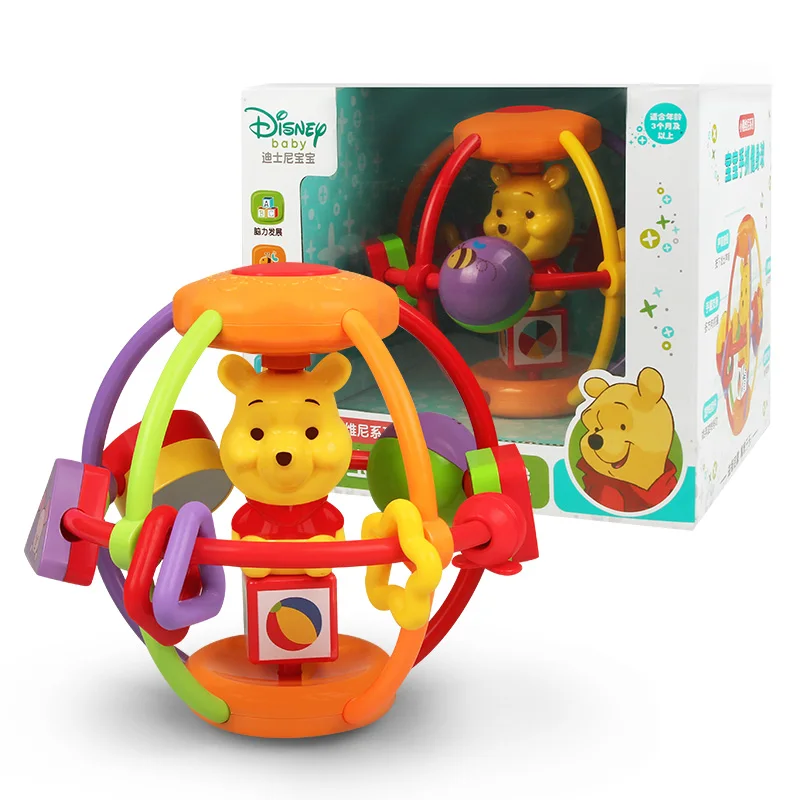 

Disney Winnie Pooh Safety Biting Teething Baby Learning Gum Rattles Toys Grasping Ball For Infant Kids Intelligence Develop