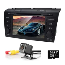 Wince 6.0 Car DVD Player Fit Mazda 3 GPS Navigation 2Din Steering Wheel 800*480 3G Radio Bluetooth TV DAB+BOX DVB-T Rearview CAM