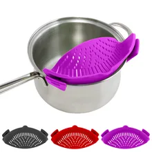 Accesorios de cocina Accesorio Clip-On Snap Clip Colador Colador de Silicona sólida separada alimento líquido lavavajillas Versátil