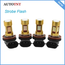 

2pcs High Power H11 Flash Strobe LED H8 Fog Lamp Driving Light Daytime Running Light DRL Lamp White Yellow Pink Crystal Blue