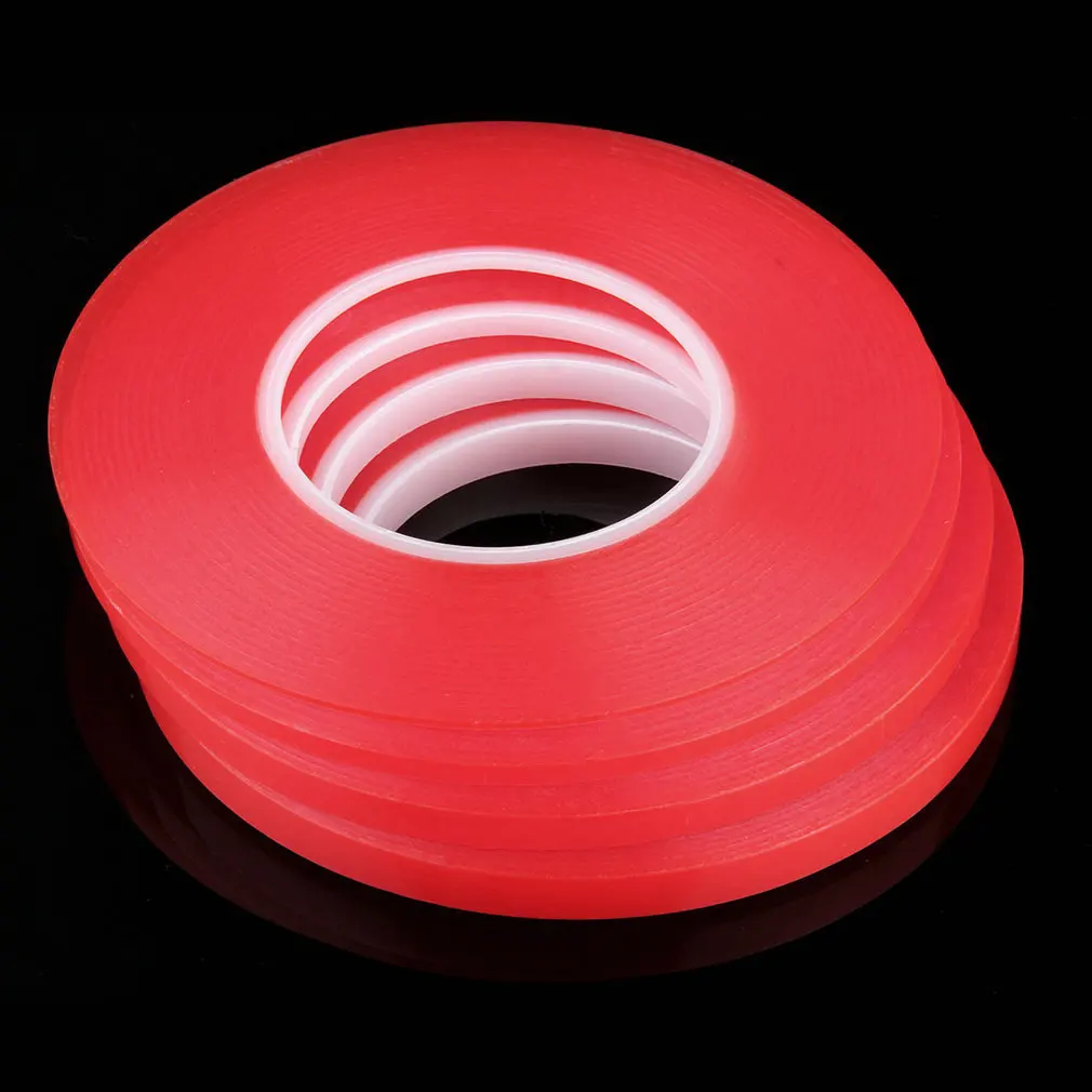 

2mm 50M Strong Acrylic Adhesive Red Film Clear Double Sided Tape Sticker for Mobile Phone LCD Pannel Display Screen Hot Sale