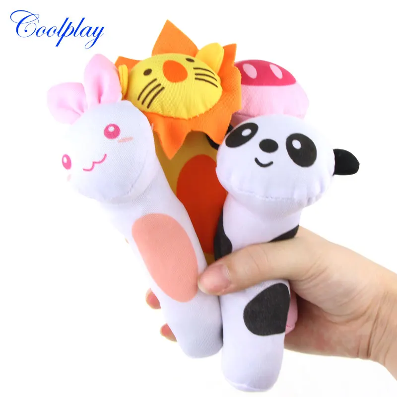 Coolplay 2PCS Animals Infant Baby Rattles Soft Plu