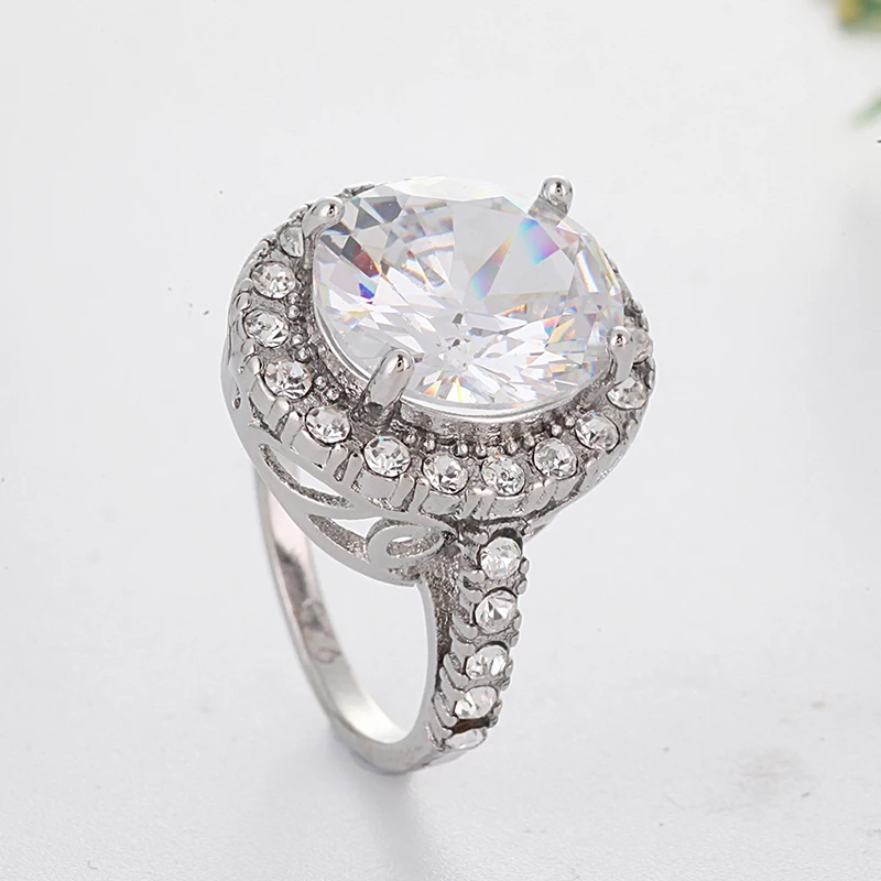 Роскошные кольца из белого камня ярко-серебристого цвета с кристаллами, кольца для женщин, юбилейные Свадебные ювелирные изделия, модные Anel Z5Q926