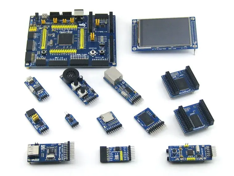 STM32 плата STM32F103ZET6 STM32F103 ARM Cortex-M3 STM32 макетная плата+ 12 комплектов модульных аксессуаров = Open103Z посылка B