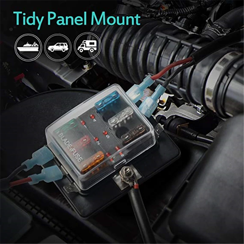 Bloco com Tampa do pc Mictuning Ato Lâmina Fusível Auto Universal Titular Box 6-circuito Acessórios Carro Levou Iluminado 6 Way Atc - 6 High Quality Automóveis e motos