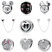 Mickey Mouse Charms And Get Free Shipping On Aliexpress Real 100 925 Sterling Silver Beads Charm Mickey Mouse Sparkling Heart Charms Fit Original Pandora