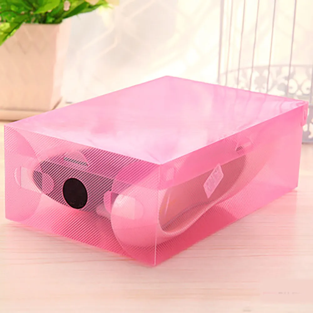 5pc Transparent Clear Plastic Shoe Storage Organiser Foldable Boxes shoes storage rack organizer shoe plastic stand