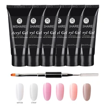 MSHARE 60 мл УФ светодиодный набор гелевых полигелей быстрого наращивания пальцев Камуфляжный дизайн ногтей поли гель Советы набор кистей(China)