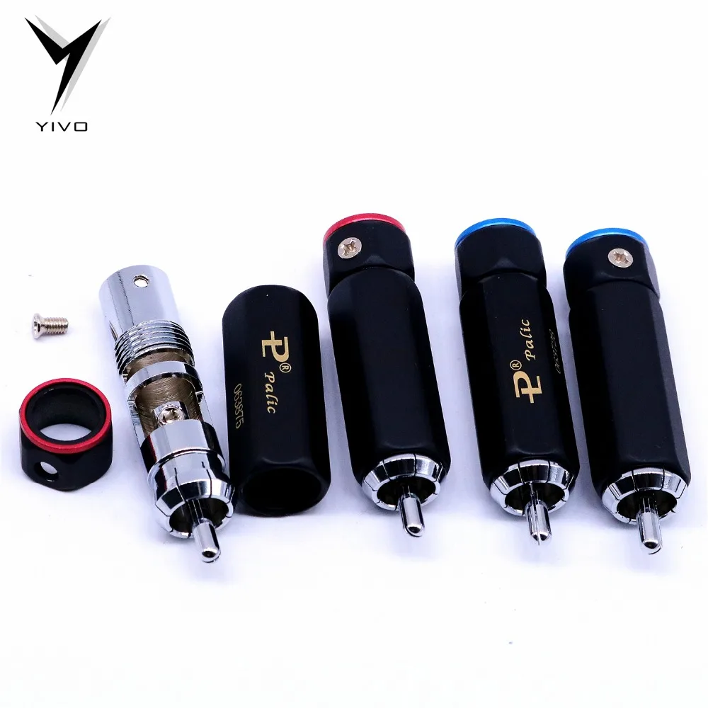 Banhado a Ouro Tomada de Áudio Jack para 4 Pces Yivo Hi-end Alta Fidelidade Não-soldagem Ródio Bronze 62% Cobre 9mm Macho Rca Conector Cabo 8 - Image 3