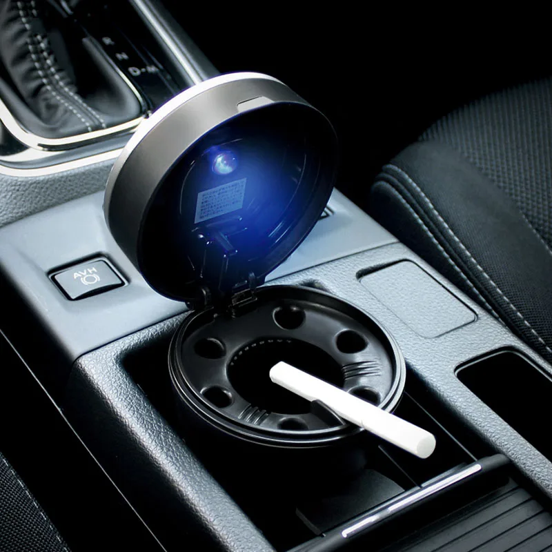 Solar Ashtrays Car 6 Cigarette Holes Smokeless High Temperature Resistance Durable Auto