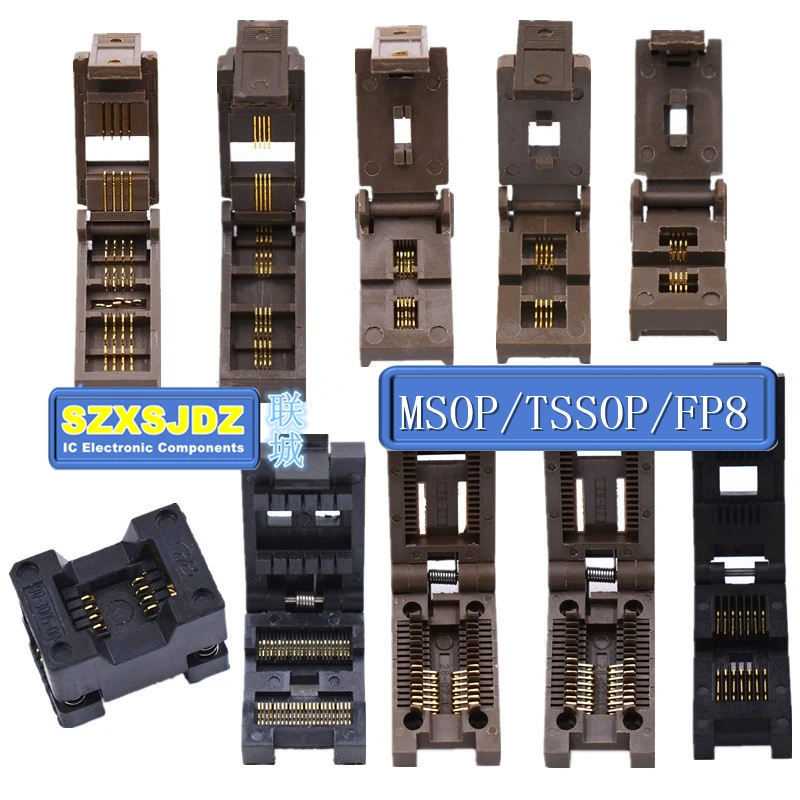 

Aging test stand MSOP/TSSOP/FP8 FP10 FP16 FP24 FP48 Kelvin gold-plated high-temperature socket direct sales Burning seat Adapter