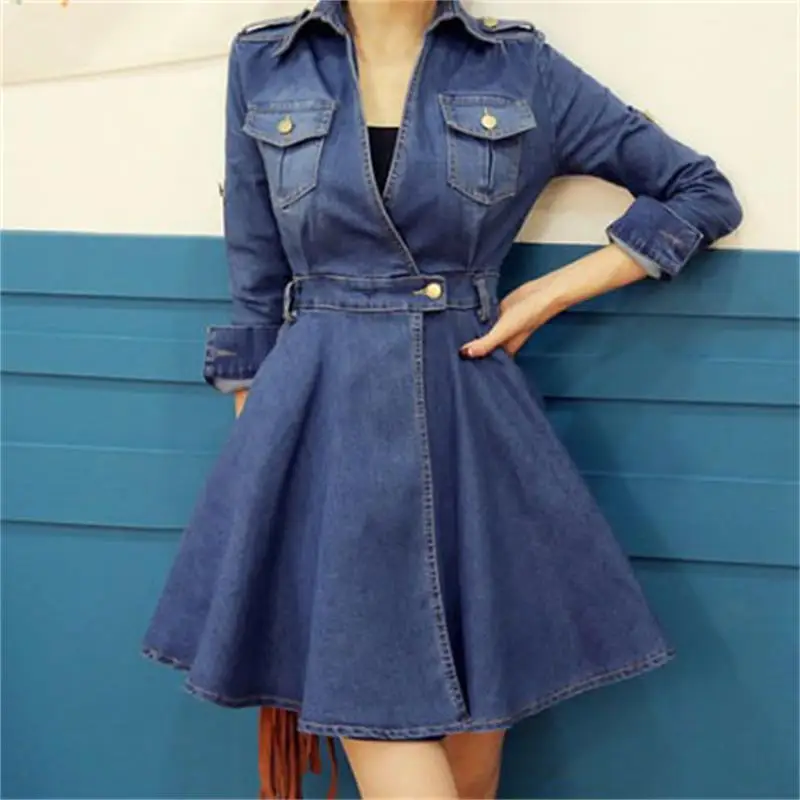 

The new fashion Slim large size denim dress