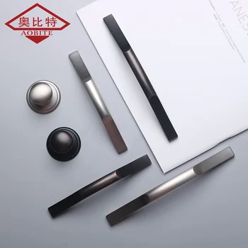 AOBT Modern Zinc Alloy Sliver Cabinet Handles Kitchen Cupboard Door Pulls Drawer Knobs Handles Wardrobe Pulls Furniture Handle exported single hole crystal zinc alloy furniture handles knobs pulls for doors cabinets cupboards