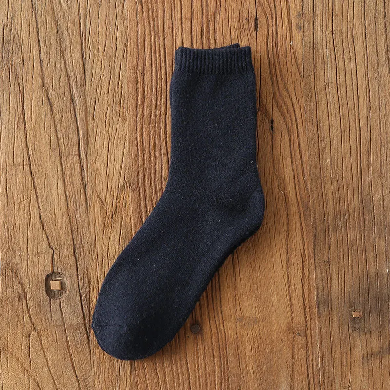 Зимние толстые теплые носки мужские теплые шерстяные кашемировые носки однотонные повседневные мужские теплые носки-Тапочки