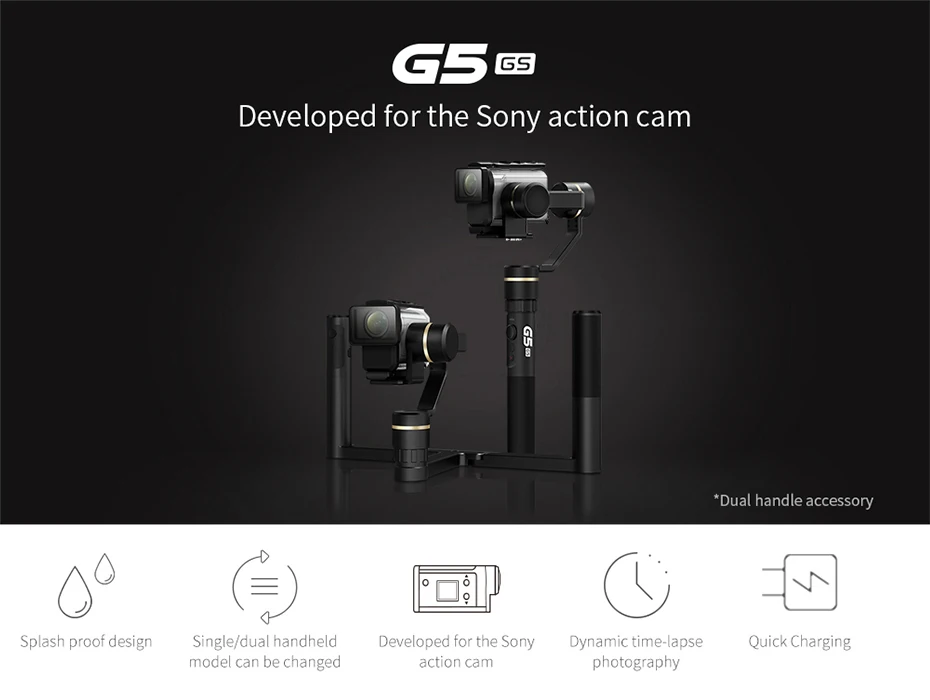 FeiyuTech G5GS стабилизатор штатив Экшн камера Gimbal для sony Экшн камеры X3000 X3000R динамический промежуток времени