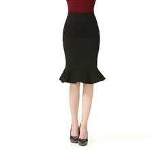 Высокая эластичная нейлон, хлопок Корейская версия пакет бедра тонкая высокая талия Большой размер Женская юбка рыбий хвост