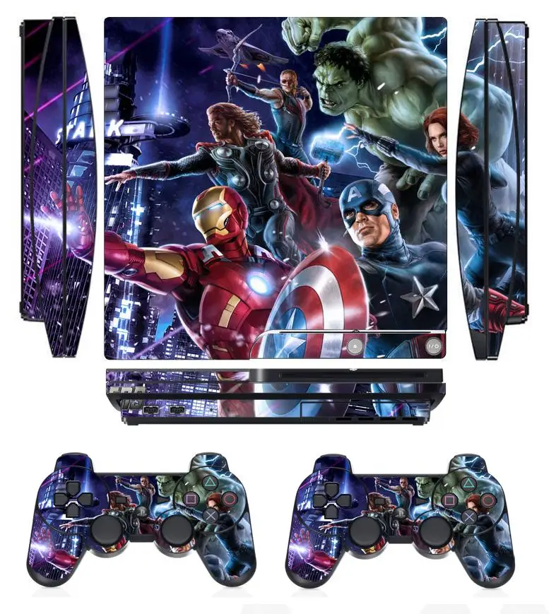 

260 Vinyl Skin Sticker Protector for Sony PS3 Slim PlayStation 3 Slim and 2 controller skins Stickers