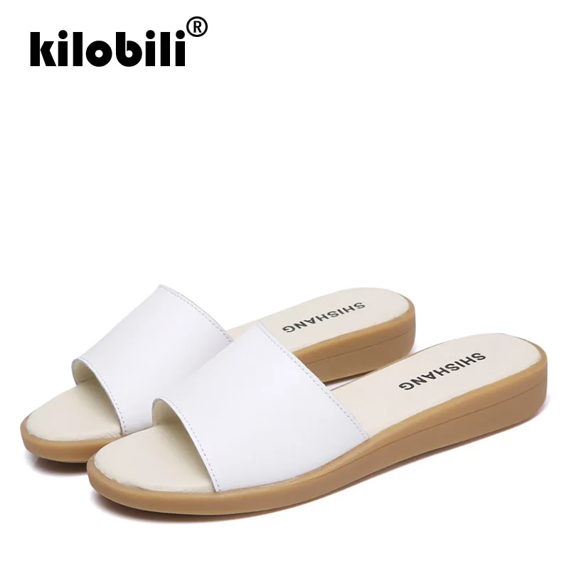 Kilobili/2019 г. летние шлепанцы женские сандалии на плоской подошве пляжная обувь