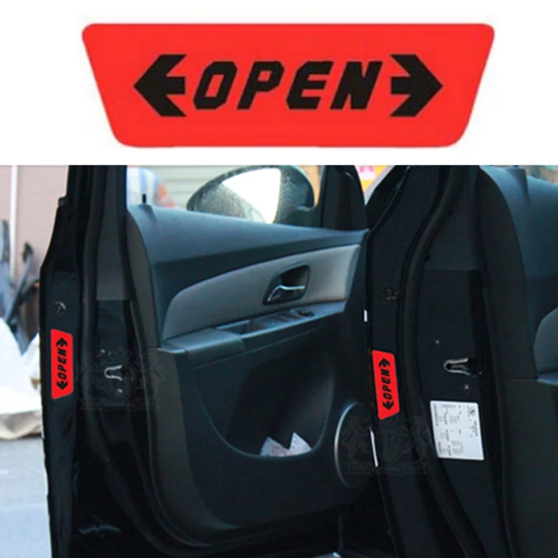 Yukiko 4PCS//SET Car Styling Warning Car Sticker Door To Open The Door Crash Sticker