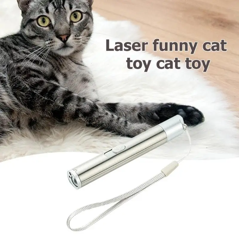 Инфракрасная анимационная кошка светодиодный лазерная ручка из нержавеющей стали котенок Интерактивная указка обучающая игрушка Детектор Валюты портативная лампа