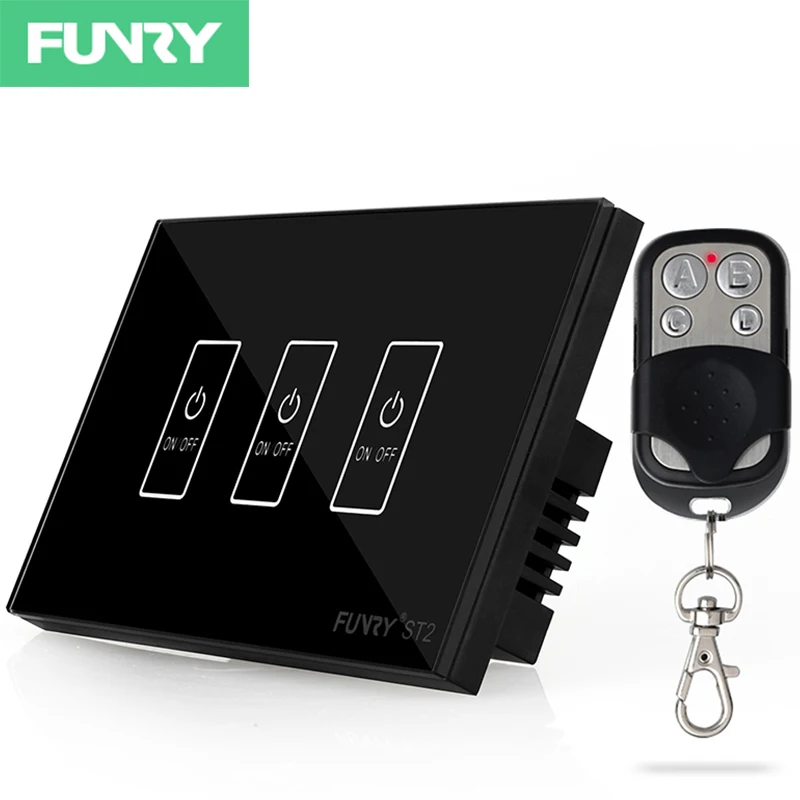 [3 Gang] funry ST2 Smart Switch сенсорный Панель + Беспроводной пульт дистанционного