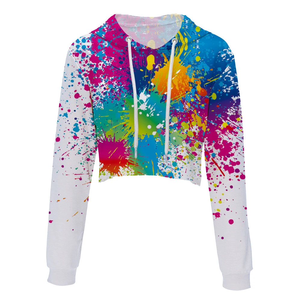 womens tops Fashion harajuku Casual Loose Punk Hoodie Spray paint print