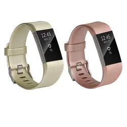 Honecumi спорт силиконовые браслеты для FitBit Charge 2 розового золота для FitBit Charge 2 браслет для умных часов браслет аксессуары 2 Pack