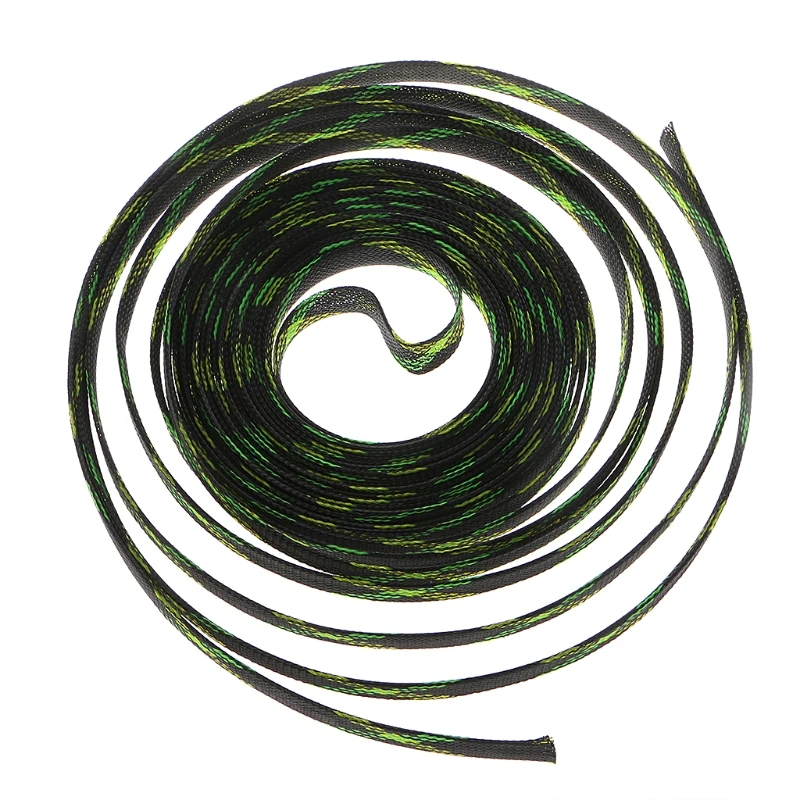5 м 4-25 мм сетка Расширяемая ПЭТ нейлоновая оплетка провода защитная оплетка оболочка черный+ желтый+ зеленый