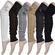 THINKTHENDO, женские зимние гетры, до колена, до бедра, вязаные длинные носки для высоких ботинок