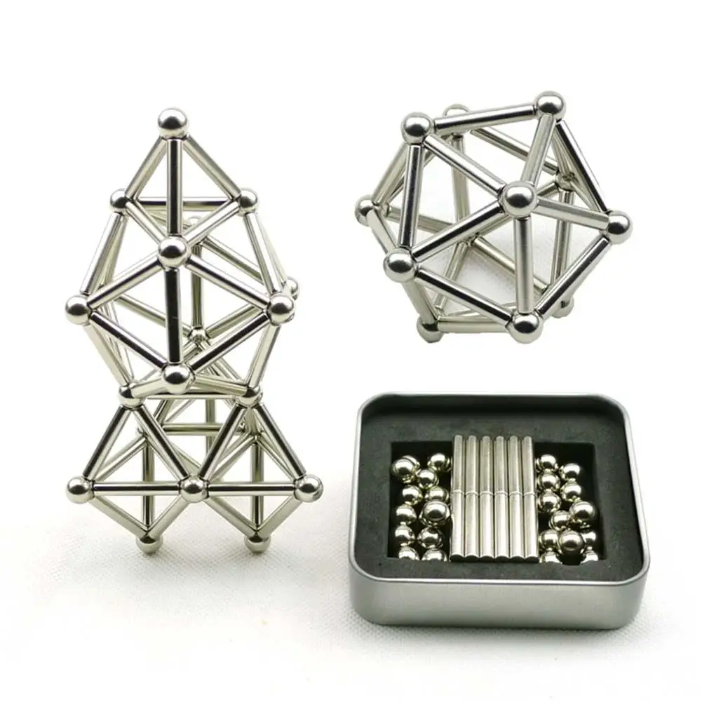 

Innovative Buckyballs 36PCS Magnetic Sticks 27PCS Mini DIY Building Blocks Magnet Construction Magnetic Stick Balls Puzzle Toy