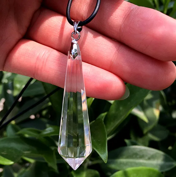 

12 side clear lm123 wand natural quartz crystal pendant point to heal