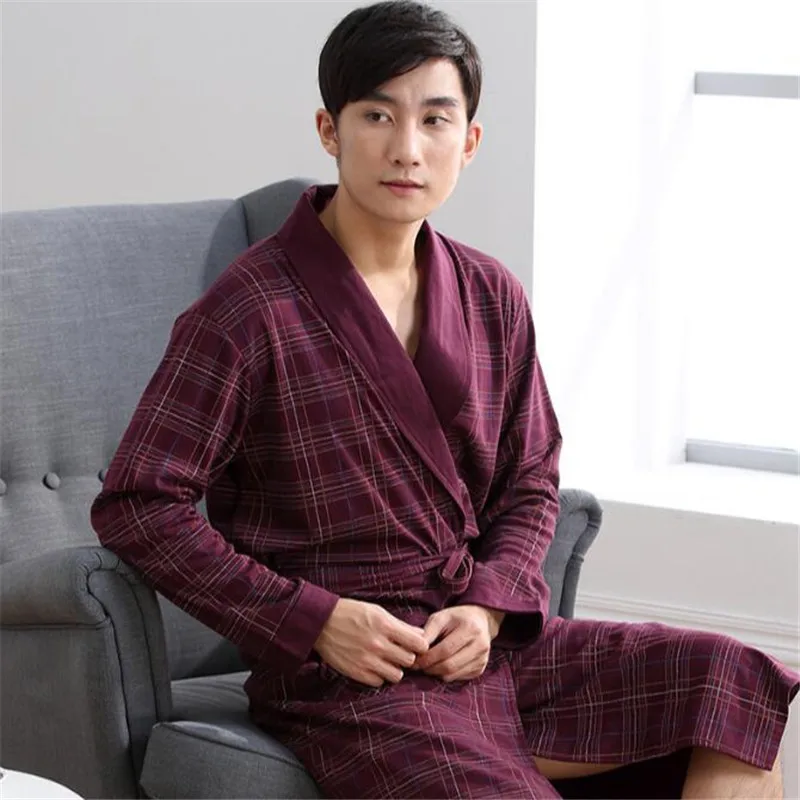 Man Robes Full Thin Cool Male Soft Long Sleeve Home Wear Bathrobes