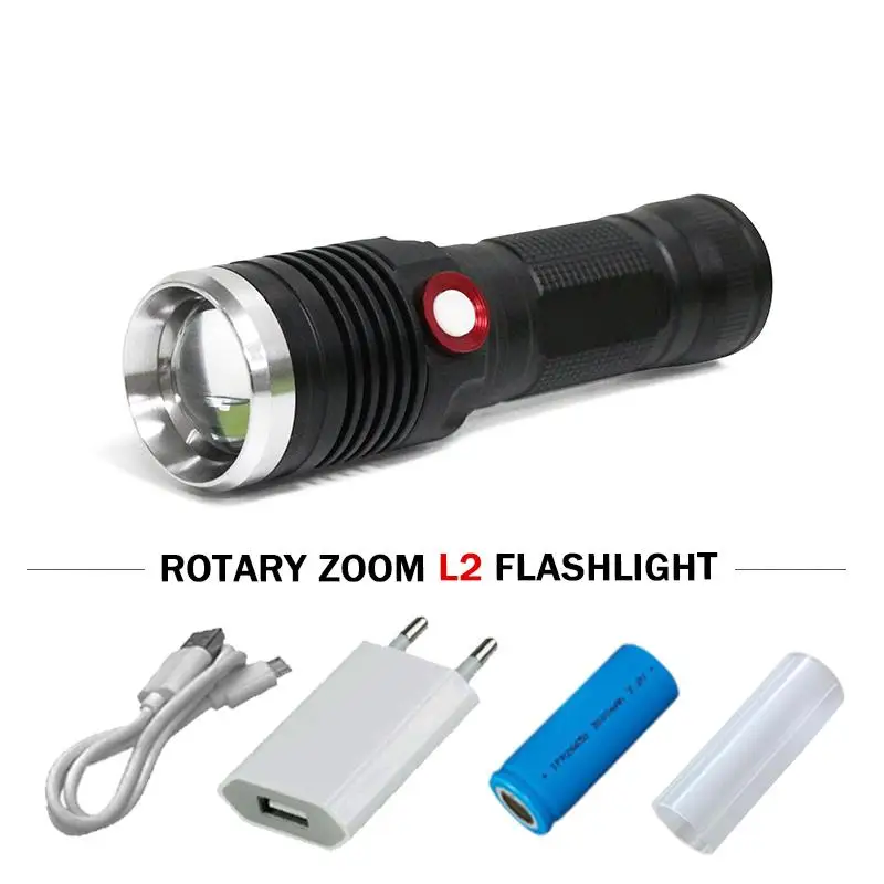 

camping xm l2 led flashlight telescopic zoom USB torch flashlight 18650 or 26650 Rechargeable hand lamp led lantern lampe torche