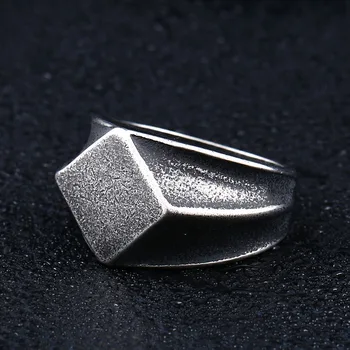 

steel soldier 2018 new Geometric hexagon design style men ring stainless steel high polish fashion exquisite jewelry