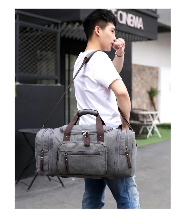 Мужская большая Вместительная дорожная сумка с несколькими карманами, деловая сумка на одно плечо с плечевым ремнем, сумка для переноски подвесного чемодана