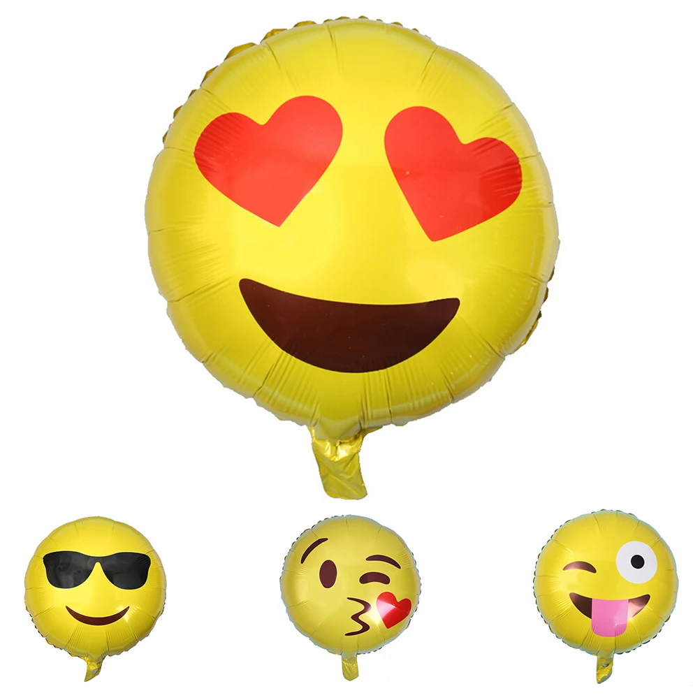 

18 inch emoji foil balloon wechat QQ expression helium balls bubble birthday wedding party decoration home kids toys