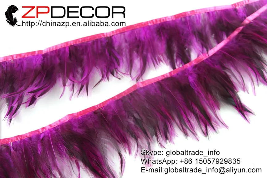 fuchsia Rooster Saddle Feathers Trim (196)